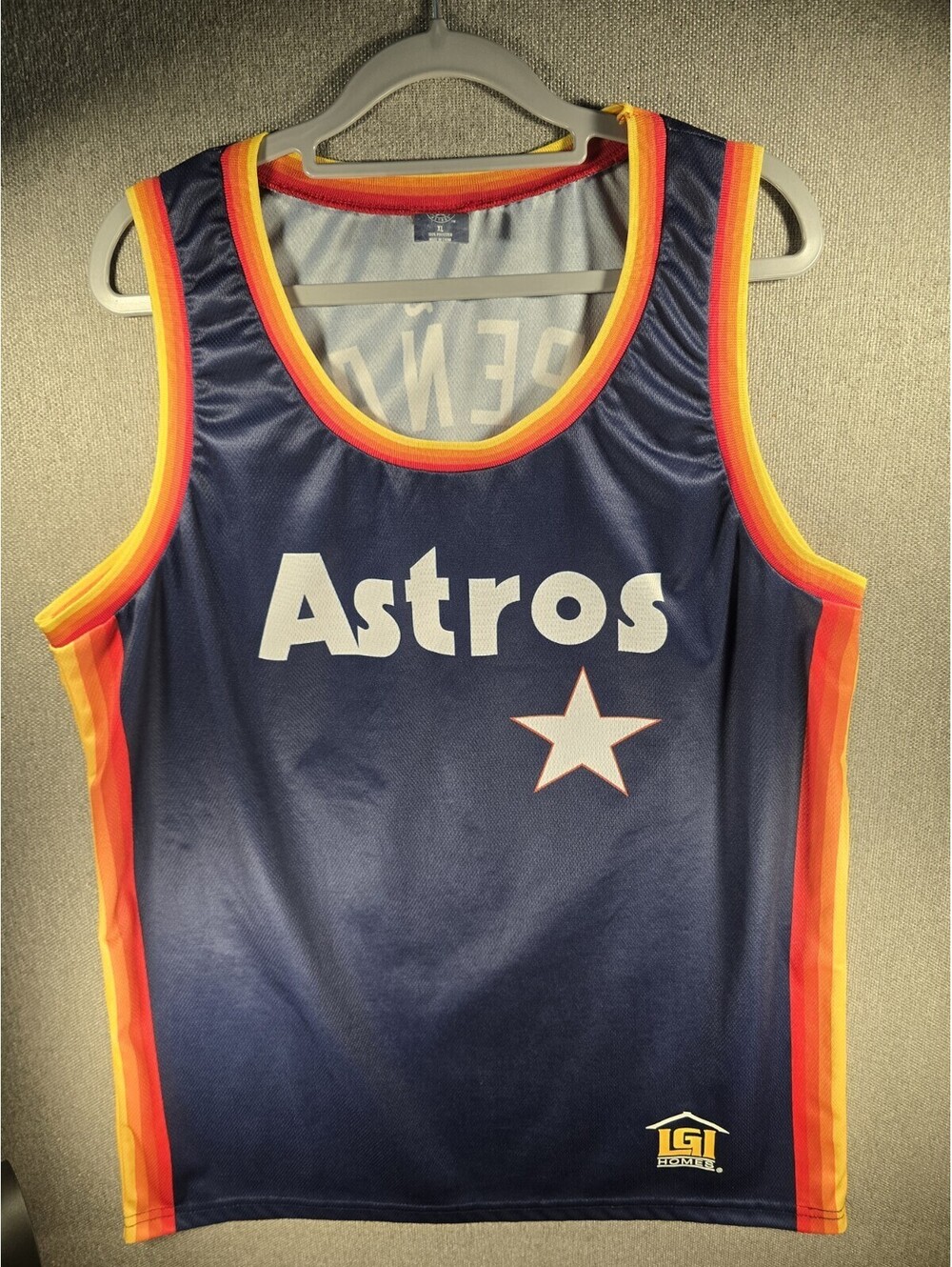 Houston Astros Jersey Mens XL Blue MLB Baseball Jeremy Pena 3 Tank LGI Homes